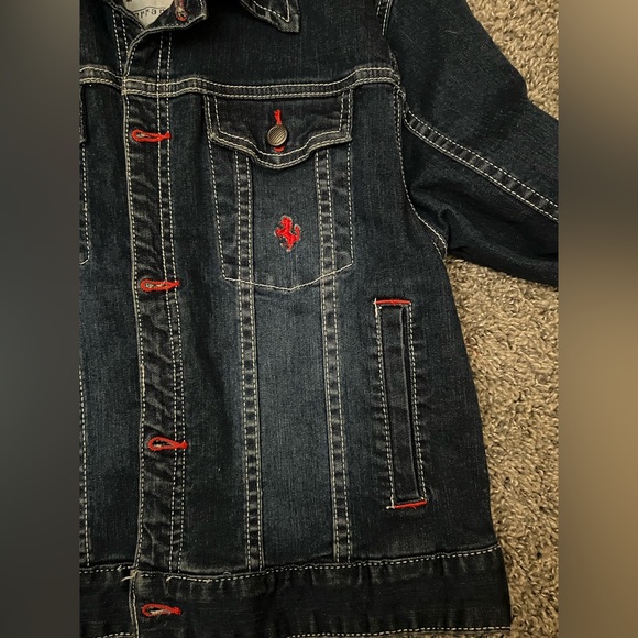 Vintage Ferrari Dark Denim Jacket with Red Accents - Picture 8 of 16